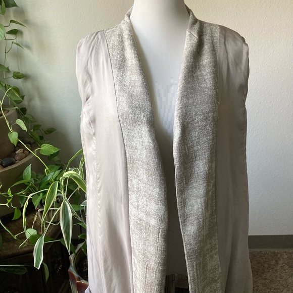 Eileen Fisher Beige Ivory 54% Cotton 26% Polyester Long Jacket size PS - Picture 8 of 12